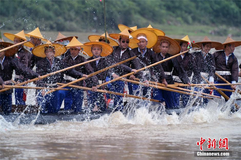 Miao people celebrate Dragon Canoe Festival