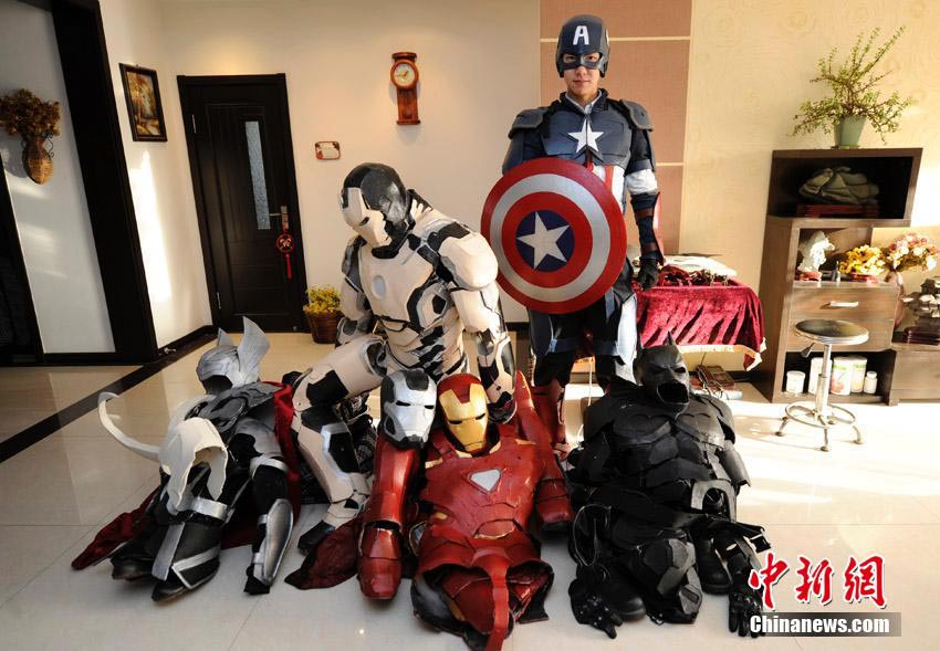College student and his homemade costumes for 'The Avengers'