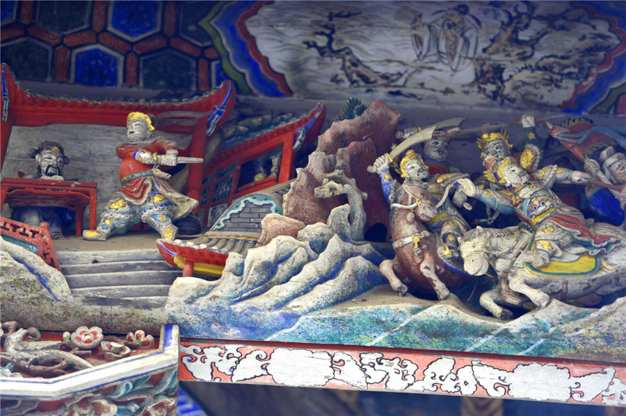 Wood carvings of gorgeous stage in Anhui