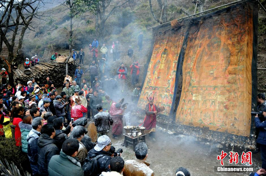 Grand festival in the remote mountain