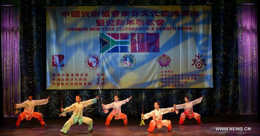 Chinese martial artists perform in kung fu show in S Africa