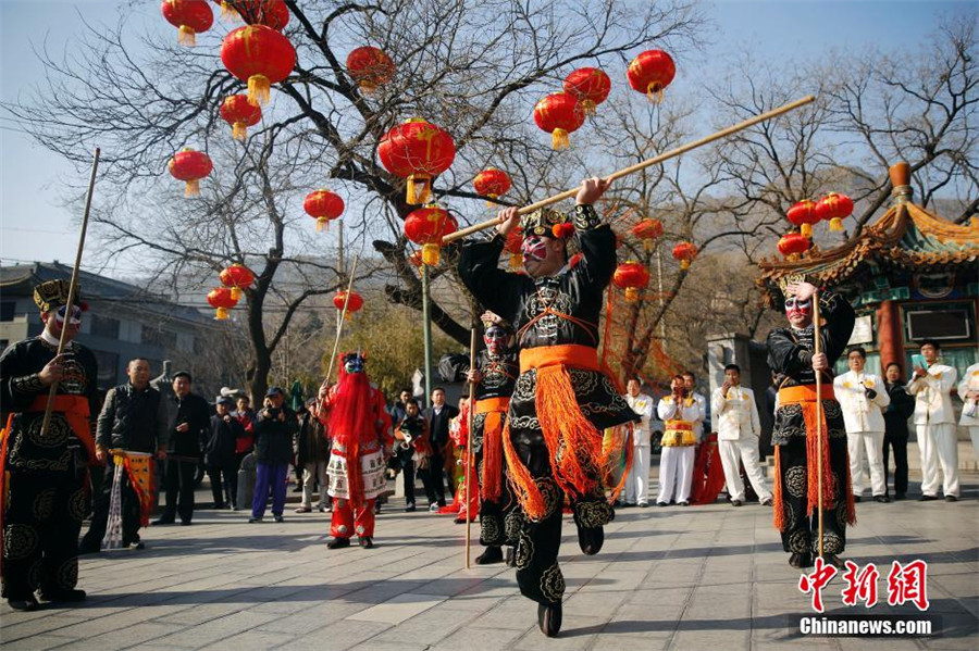 Badachu temple fair rehearsal to celebrate Spring Festival