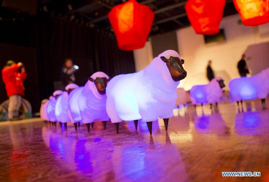 Sheep lantern maze displayed during Spring Festival in Toronto