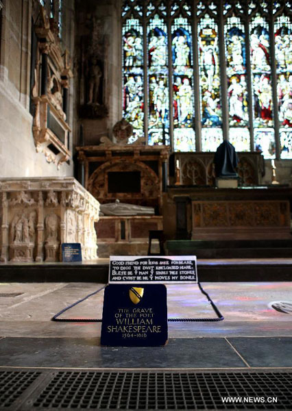 William Shakespeare's grave a popular tourist spot
