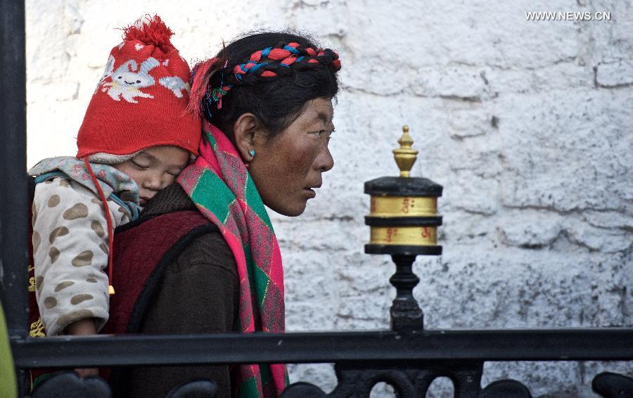 Tibetan buddhists pilgrimage in Lhasa during Saka Dawa Festival