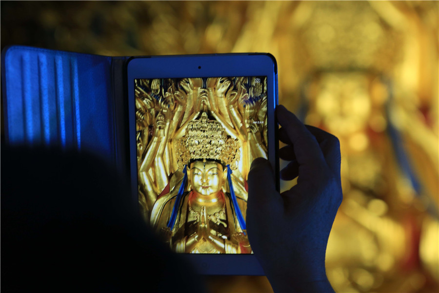 Restored statue of Qianshou Guanyin reopens to public