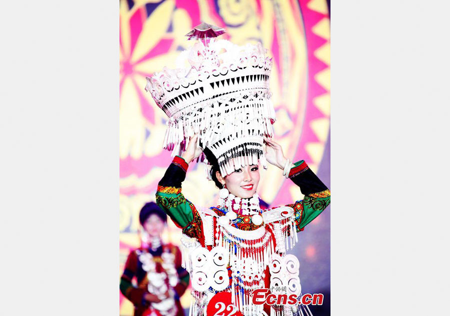 Beauty contest held during Yi people's Torch Festival