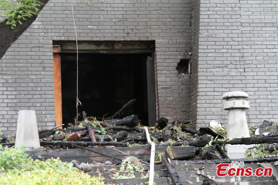 Ancient building replica destroyed by fire