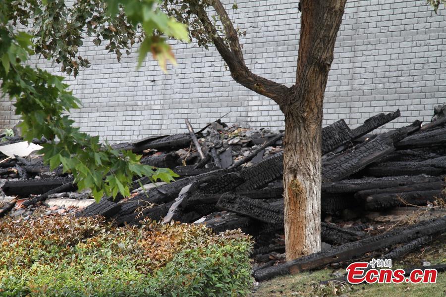 Ancient building replica destroyed by fire