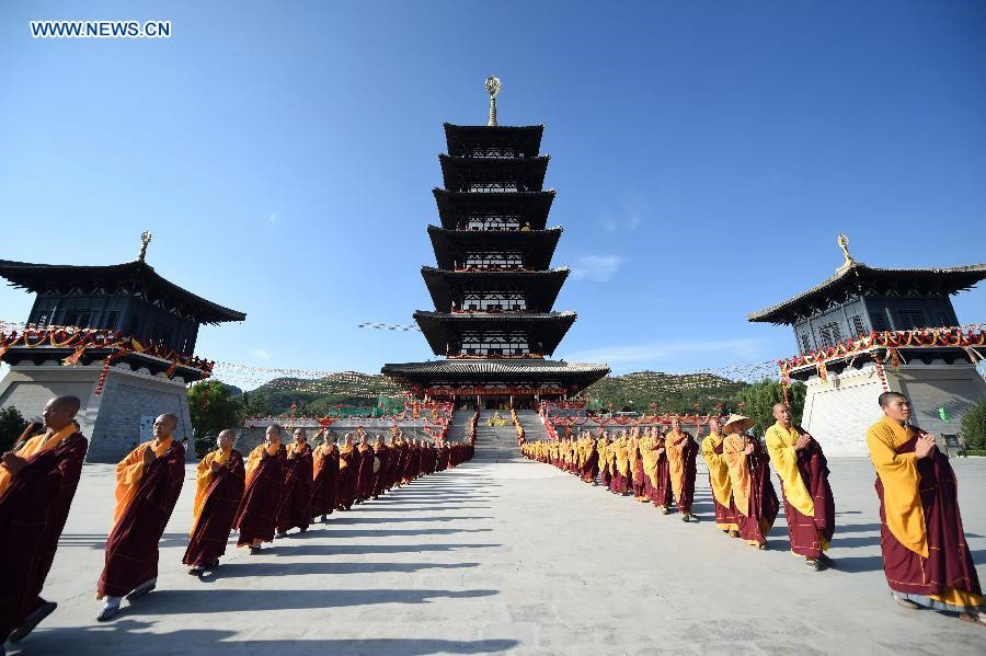 Dayun Temple held praying to mark 70th anniv. of anti-Japanese war victory