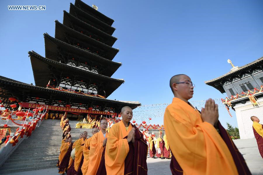 Dayun Temple held praying to mark 70th anniv. of anti-Japanese war victory