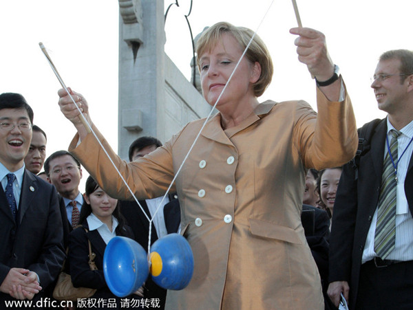 Merkel's lighthearted moments in China