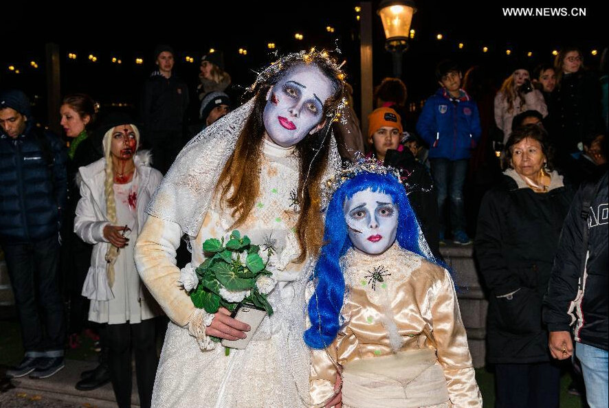 Halloween parade held in Stockholm
