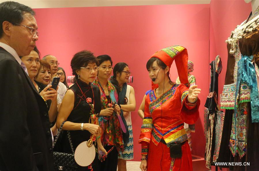 Guangxi Ethnic Costumes Exhibition held at Chinese Cultural Center in Singapore