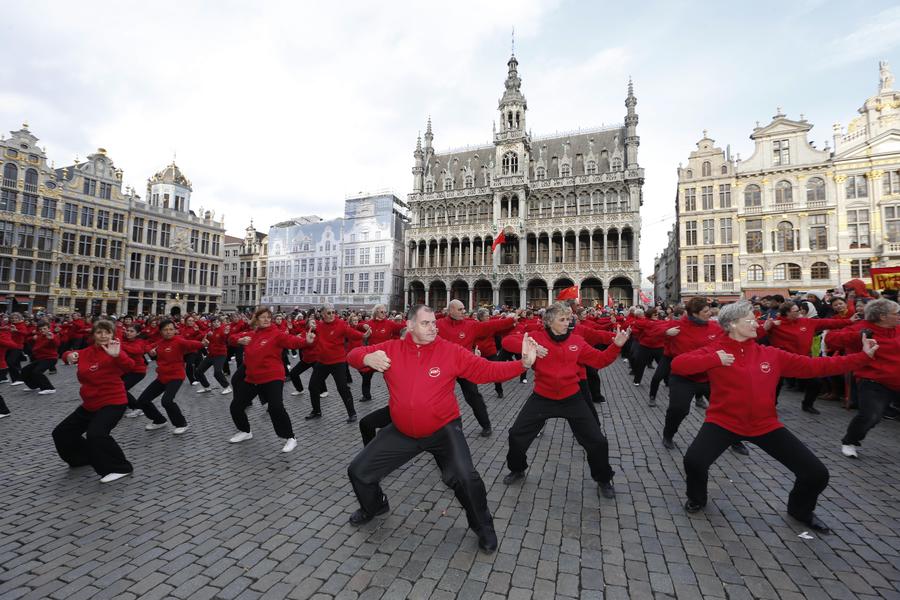 Performers take part in Chinese New Year Parade in Brussels