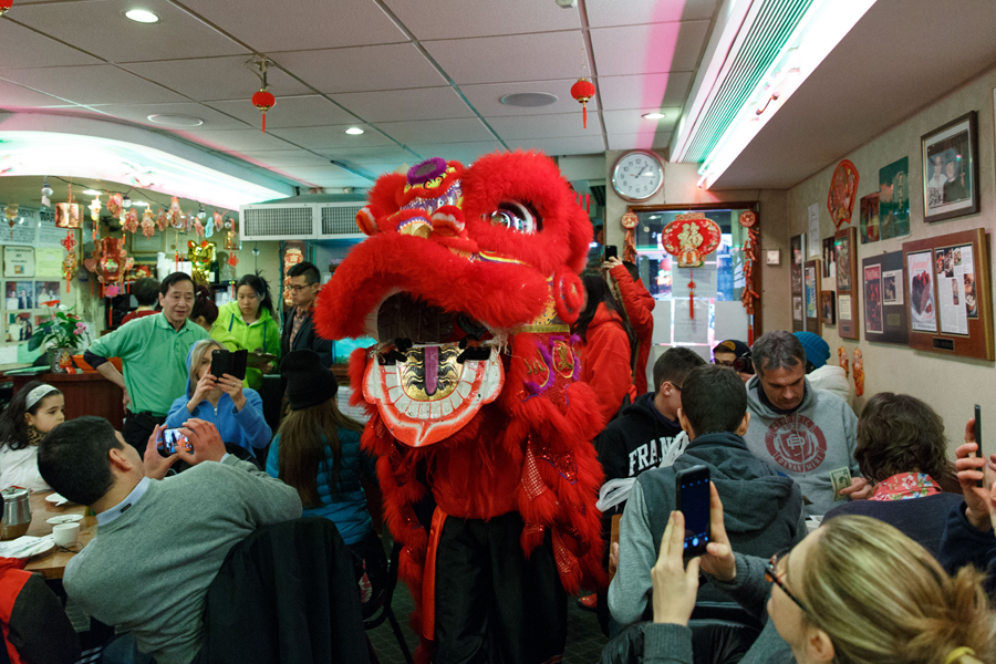 People celebrate Chinese Lunar New Year at Manhattan's Chinatown in New York