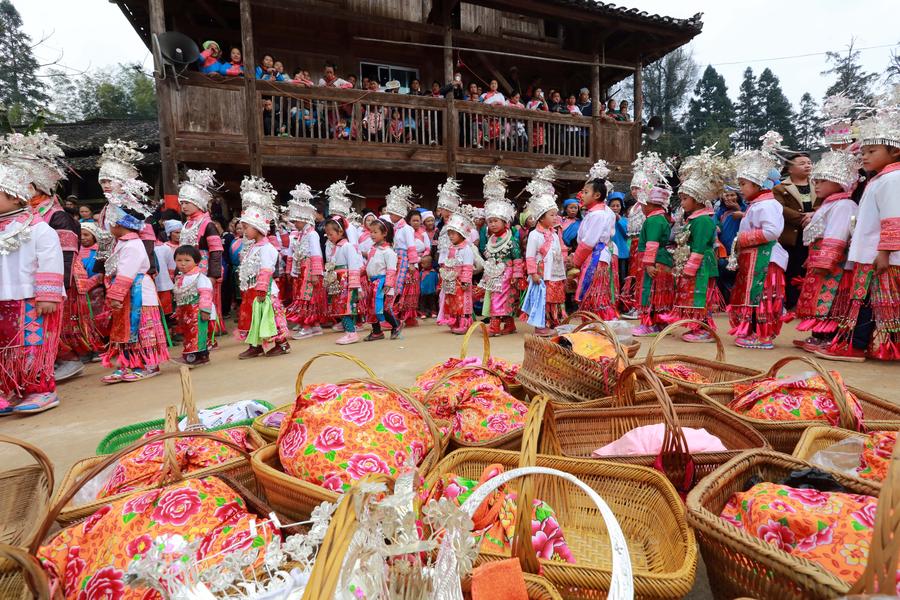 People of Miao ethnic group celebrate Spring Festival in SW China