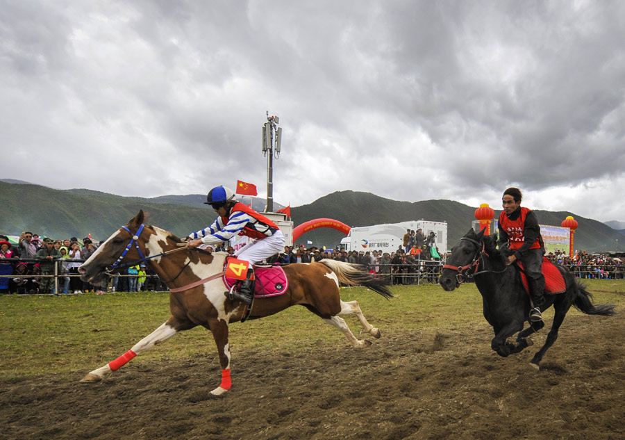 Ethnic traditional horse race festival kicks off in Shangri-la, Yunnan province
