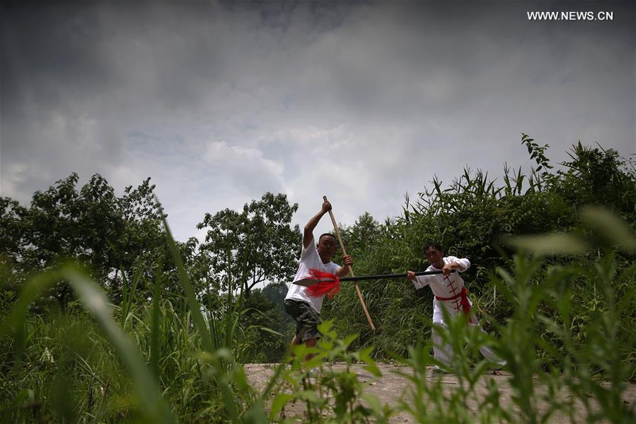 Children learn about Chinese Wushu during summer vacation in SW China