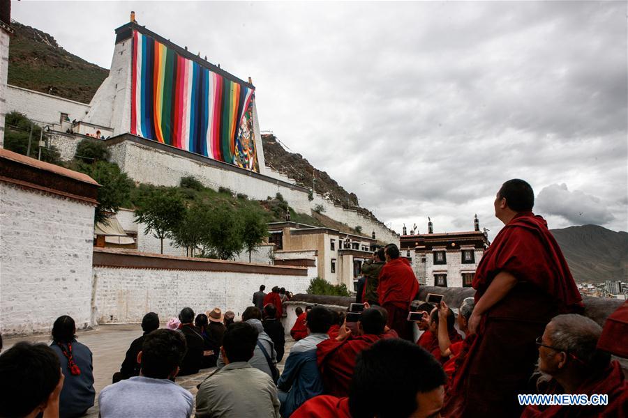 Unveiling of Buddha event held at Zhaxi Lhunbo Lamasery in China's Tibet