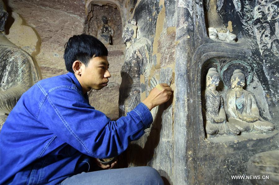 Cultural relic repair of Maiji Mountain Grottoes continues