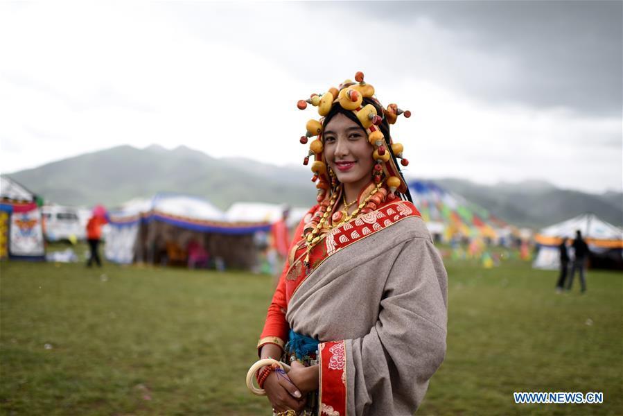 Traditional Tibetan costumes presented during fashion show