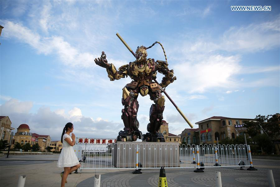 Monkey King-shaped transformer displayed in E China