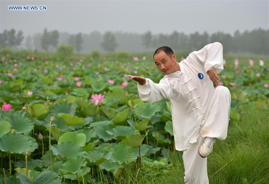 Tai chi lovers practice tai chi to greet Fitness Day across China