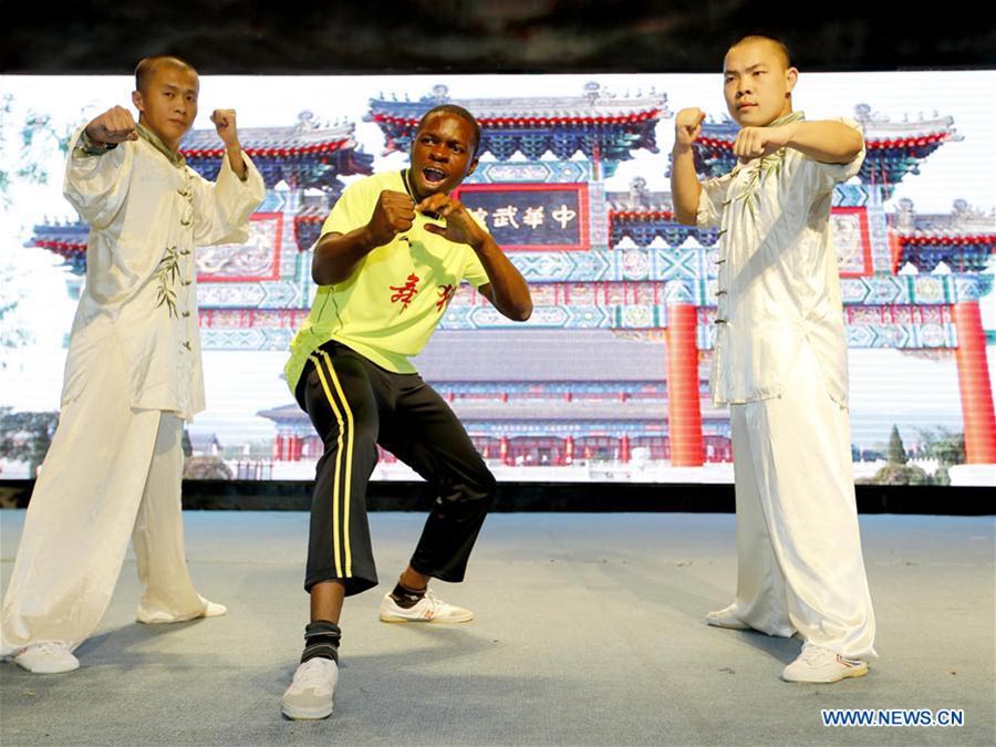 African trainees learn lion dance in NE China's Dalian