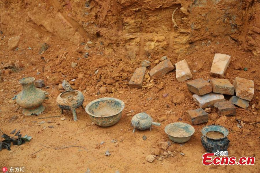 Villager digs out ancient artifacts in E China county