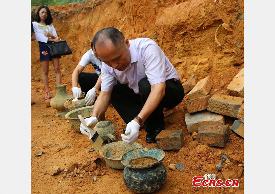 Villager digs out ancient artifacts in E China county