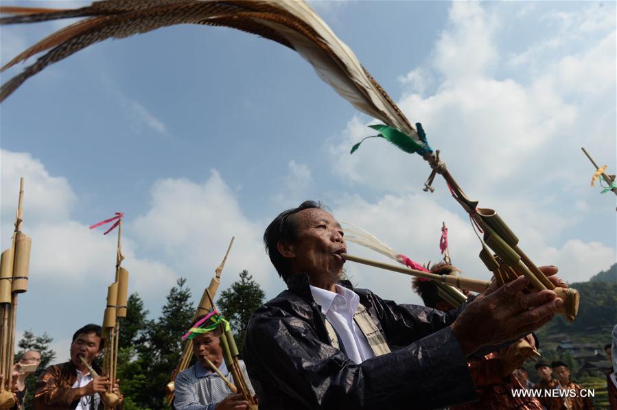 Traditional sticky rice festival held in Guizhou