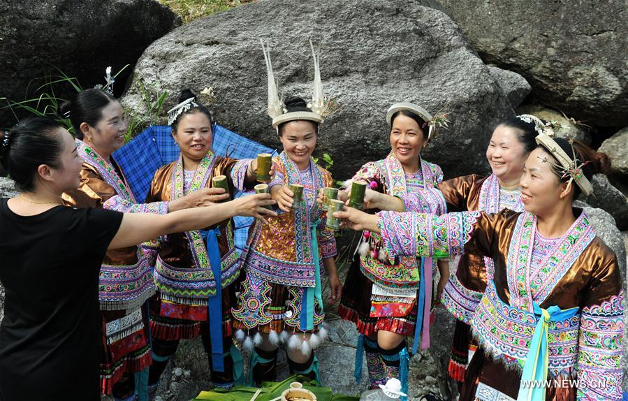 Miao ethnic group celebrate local festival in S China