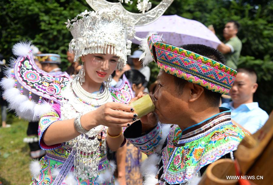 Miao ethnic group celebrate local festival in S China