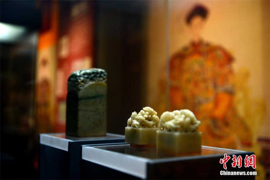 Imperial jade seals of Qing Dynasty on display in SE China's Fujian