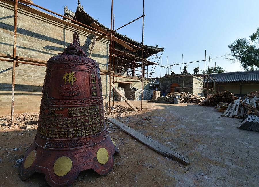 Ancient temple under restoration in Taiyuan