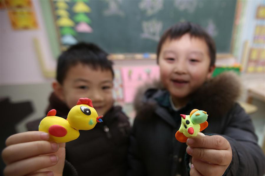 Chinese children celebrate Spring Festival in their own way