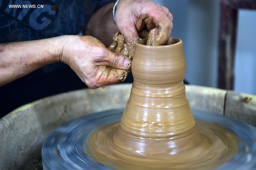Red clay potteries with peculiar style made in China's Taiwan