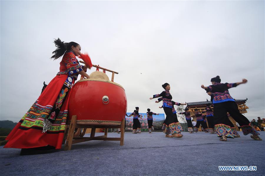 People take part in square dance competition in C China's Hunan