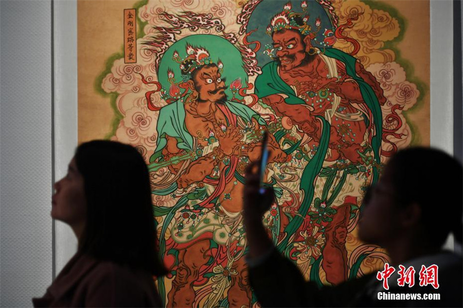 Restored frescos of Pilu Temple on display in North China