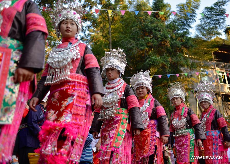 Miao people gather at traditional festival to celebrate harvest