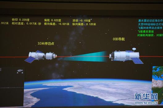 神九天宫首次载人交会对接取得成功