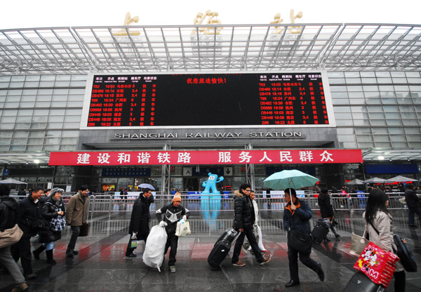 上海铁路春运将于30日启动