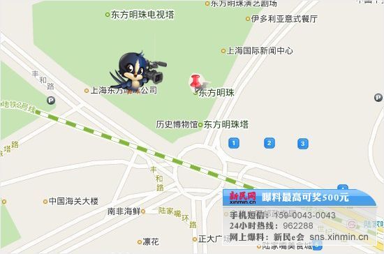 上海东方明珠塔顶发生火灾 疑遭雷击(图)