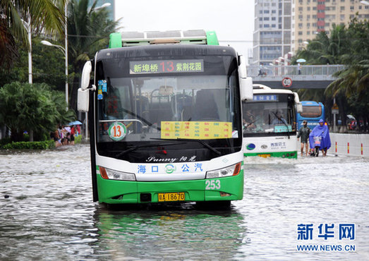 海口：持续降雨造成严重内涝(图)