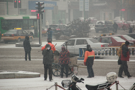 长春迎来2012年第一场大雪