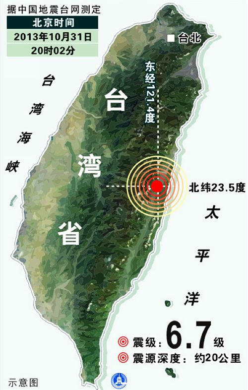 台湾6.7级地震 福州有震感