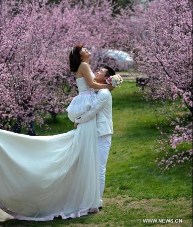 Tourists enjoy blossoming flowers in China's Changsha