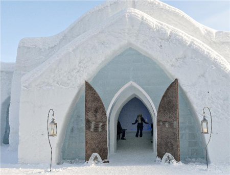 魁北克的冰雪酒店