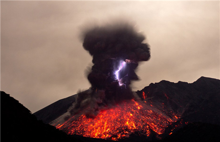 日本樱岛火山喷发